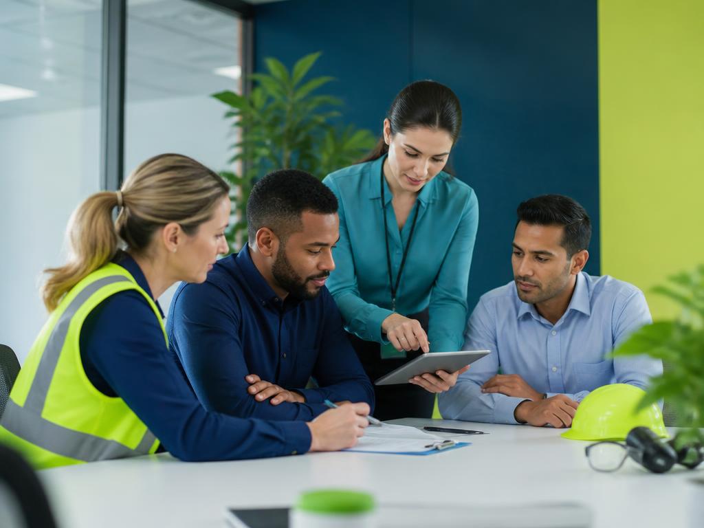 Equipe Nexo em reunião de gestão ocupacional